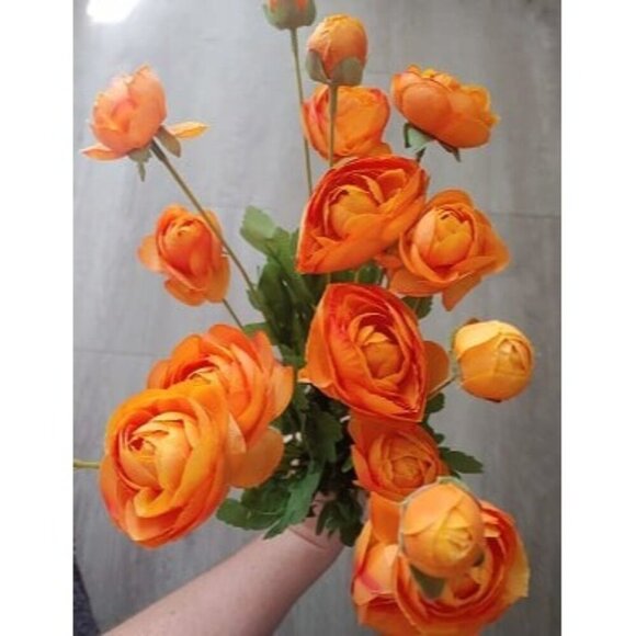New Artificial Silk Flowers Ranunculus Fake Flower 5 Pcs,Suitable for Core Decor - Picture 2 of 2